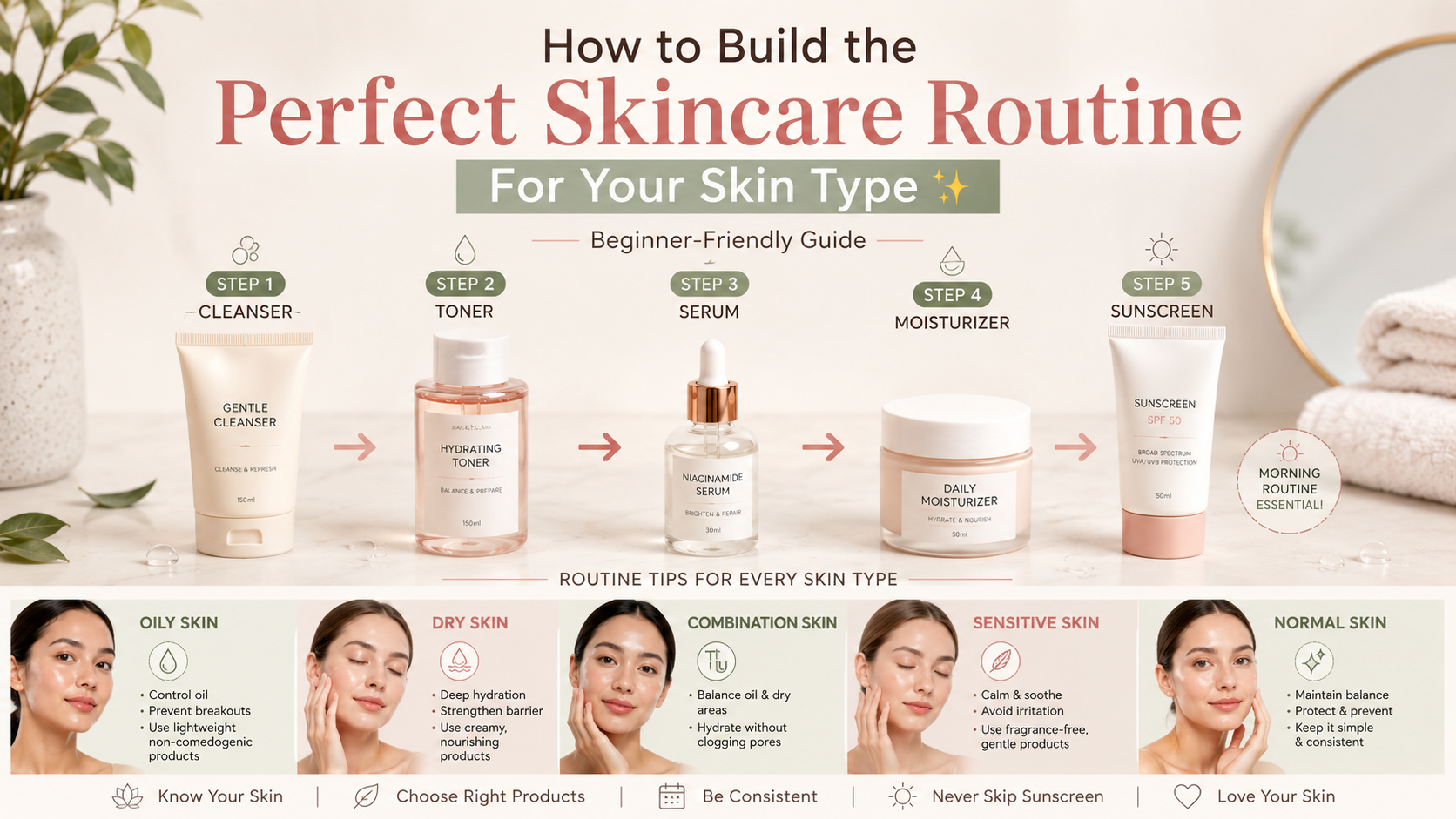 How to Build the Perfect Skincare Routine for Your Skin Type (Beginner-Friendly Guide)