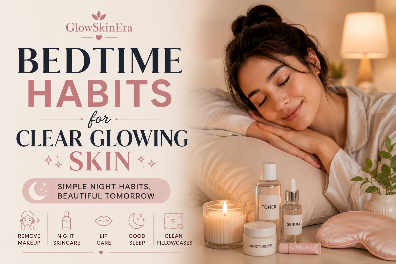 Bedtime Habits for Clear Glowing Skin